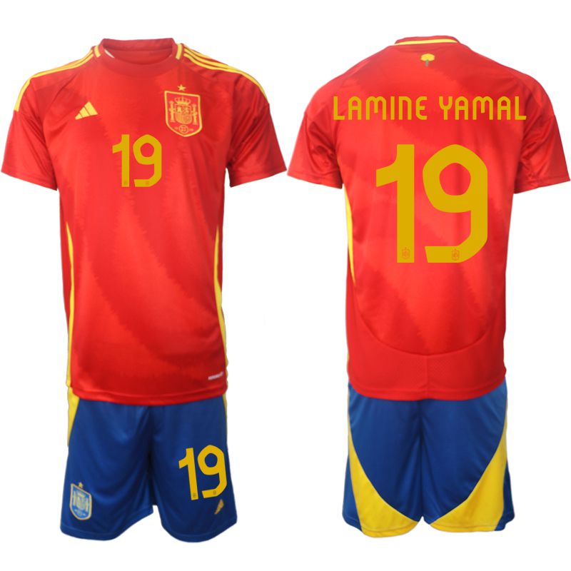 Men 2024-2025 Season Spain home red 19 Soccer Jersey